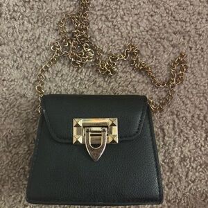 Black Leather Chain Bag